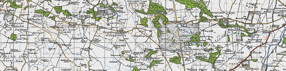 Old map of Bell Bottom in 1947