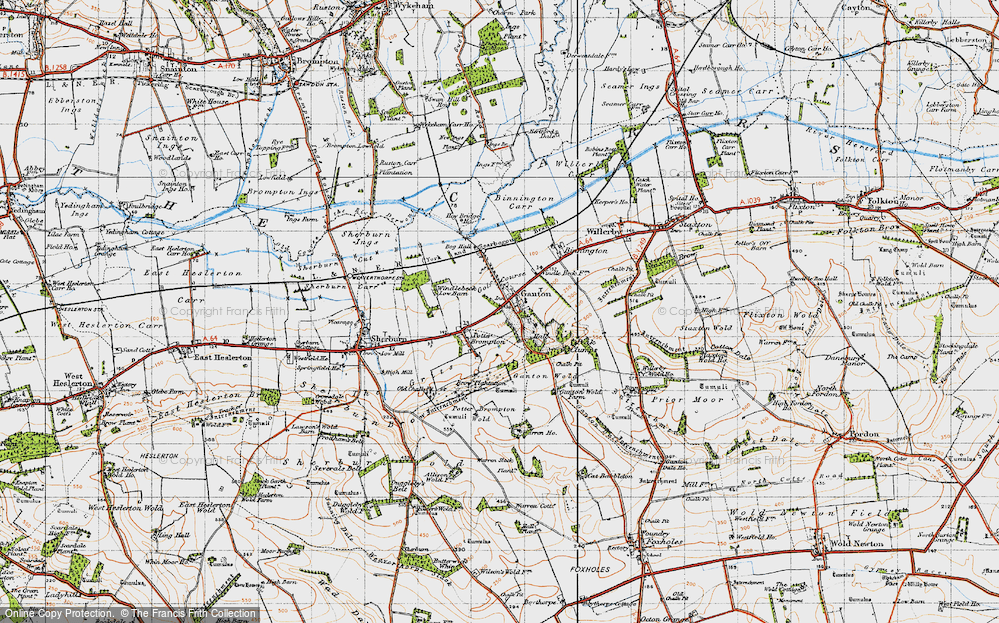 Old Map of Historic Map covering Binnington in 1947