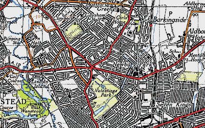 Old map of Gants Hill in 1946
