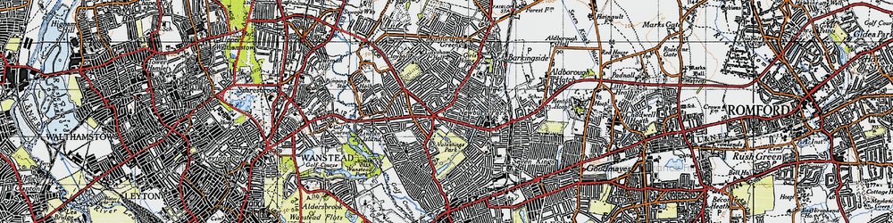 Old map of Gants Hill in 1946