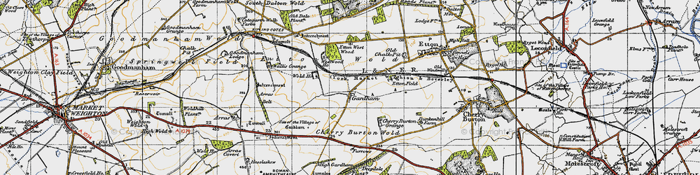 Old map of Gardham in 1947