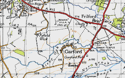 Old map of Garford in 1947