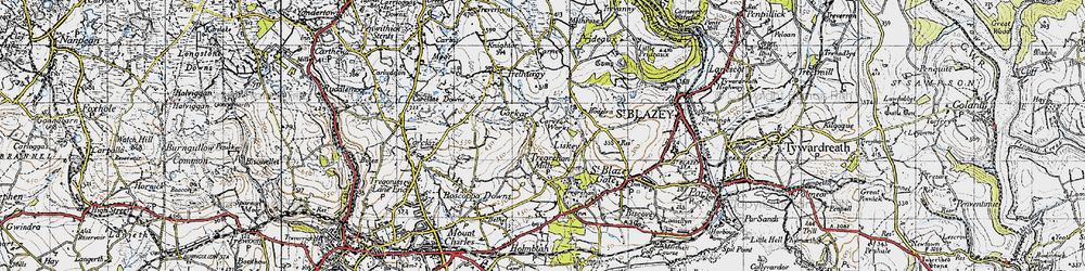 Old map of Garker in 1946