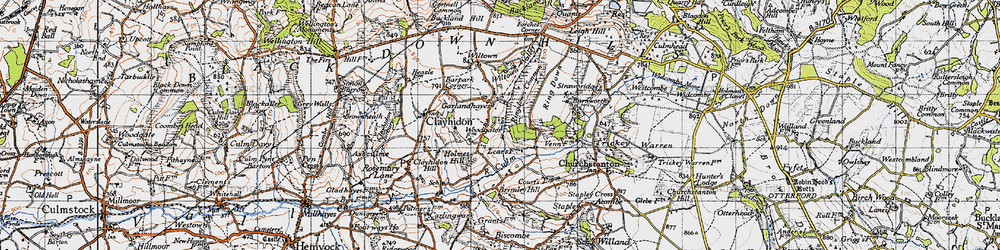 Old map of Garlandhayes in 1946