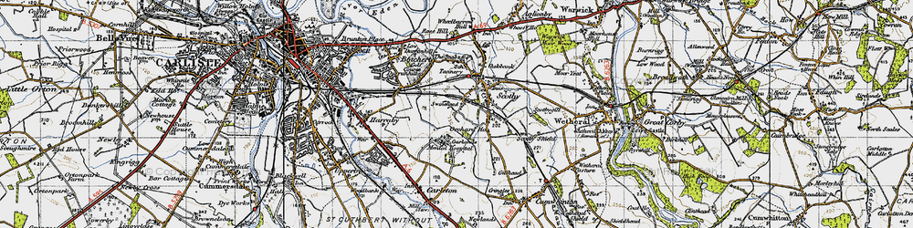 Old map of Garlands in 1947