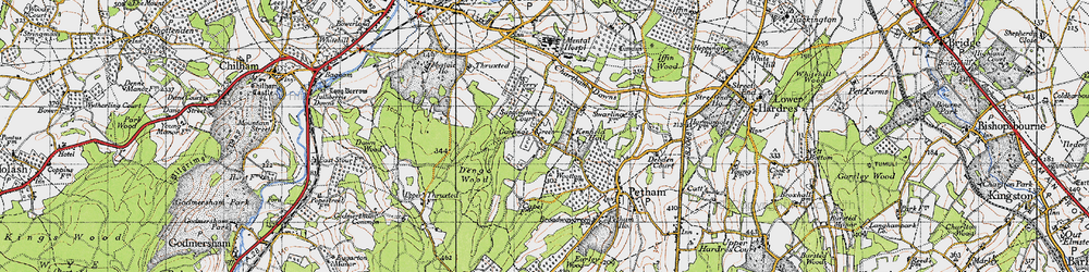 Old map of Garlinge Green in 1947