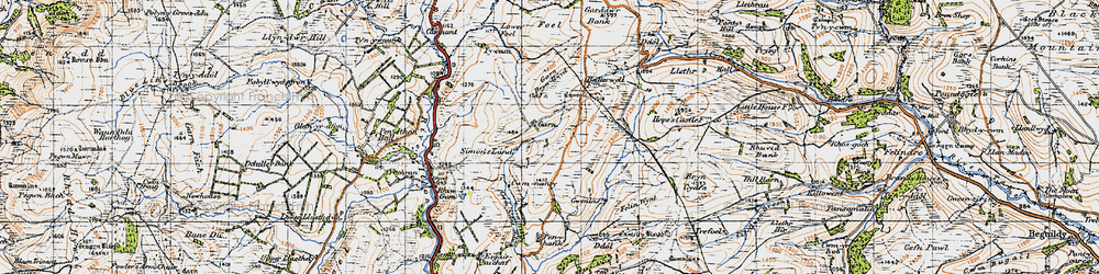 Old map of Garn in 1947