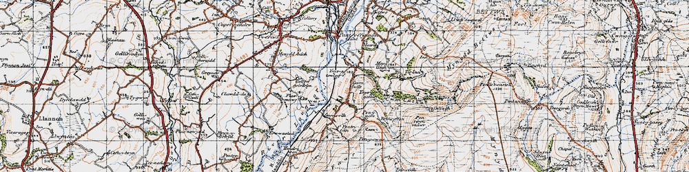 Old map of Garnswllt in 1947