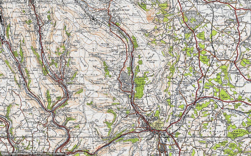 Old Map of Garndiffaith, 1947 in 1947