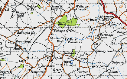 Old map of Garnetts in 1946