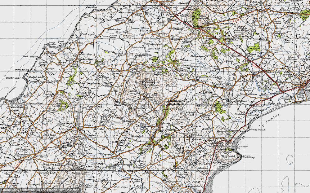 Old Map of Historic Map covering Tyddyn Singrig in 1947