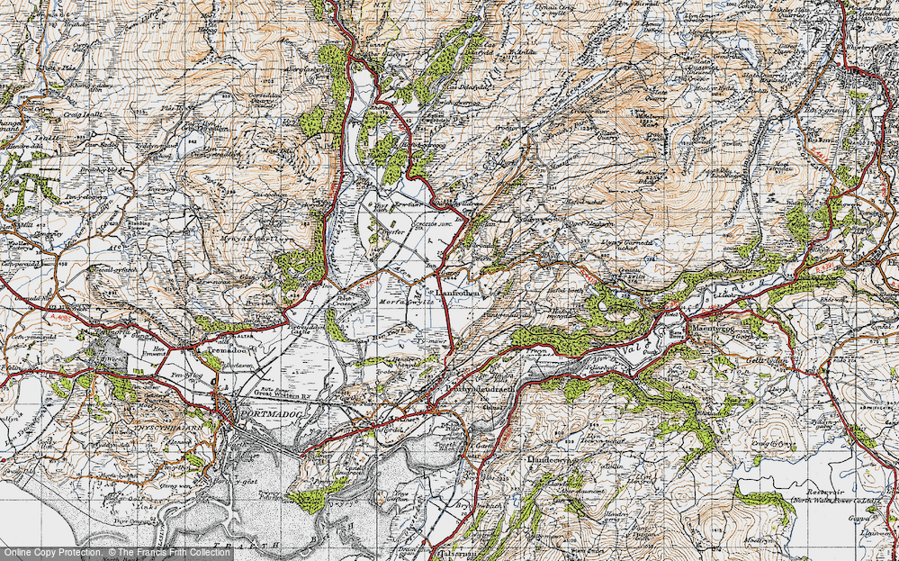 Old Map of Garreg, 1947 in 1947
