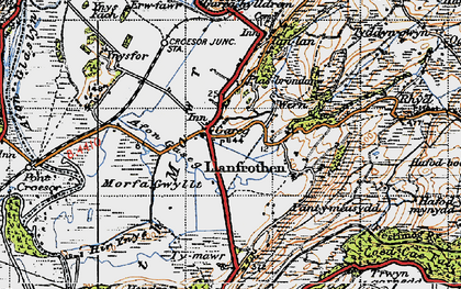 Old map of Garreg in 1947