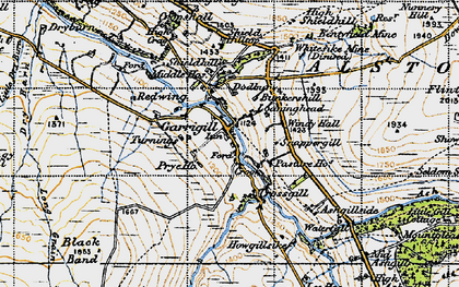 Old map of Garrigill in 1947