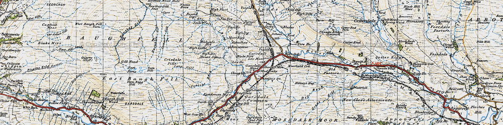 Old map of Black Side in 1947