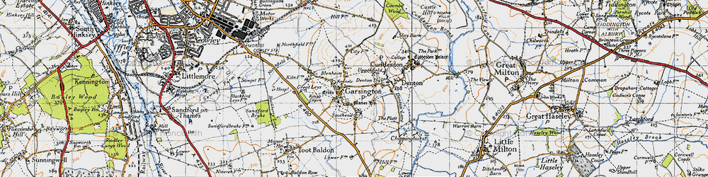Old map of Garsington in 1947