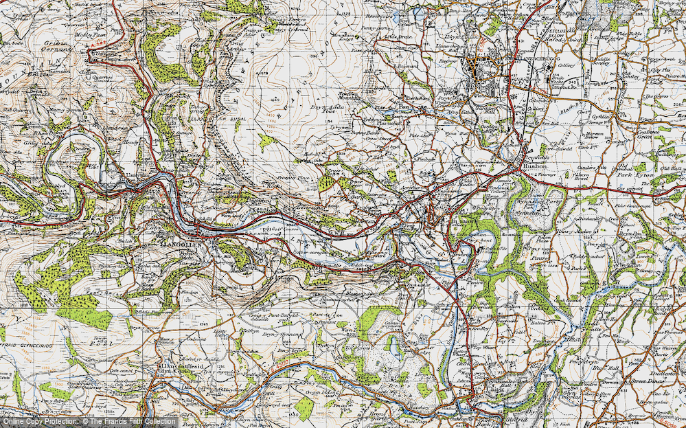 Old Map of Garth, 1947 in 1947