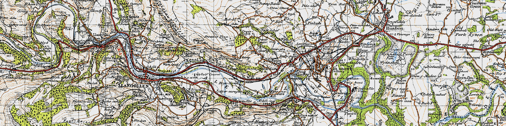 Old map of Garth in 1947