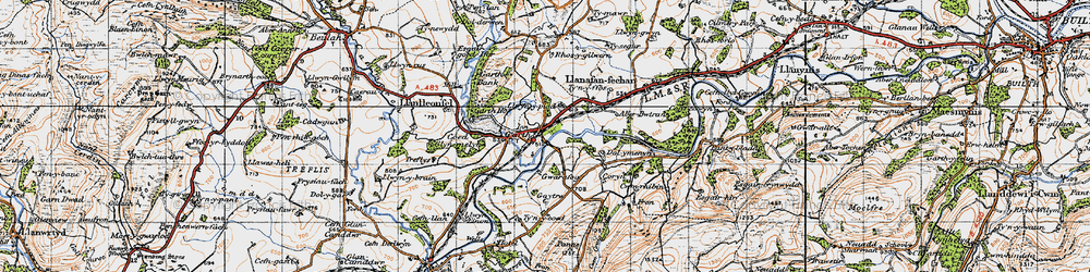 Old map of Banc y Cwm in 1947