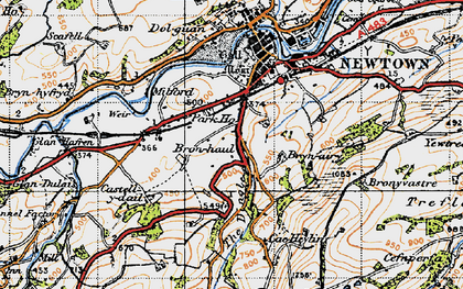 Old map of Garth Owen in 1947
