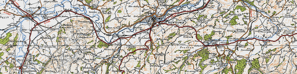 Old map of Garth Owen in 1947