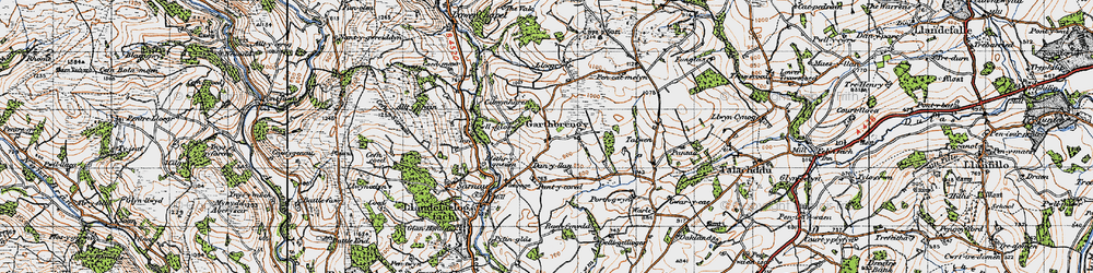 Old map of Garthbrengy in 1947