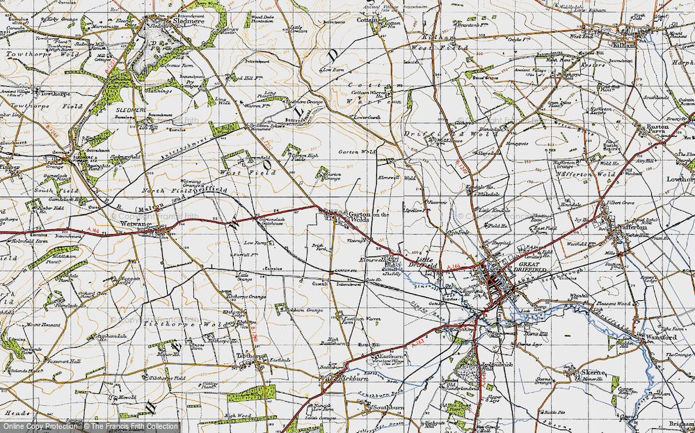 Old Map of Garton-on-the-Wolds, 1947 in 1947