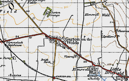 Old map of Garton-on-the-Wolds in 1947