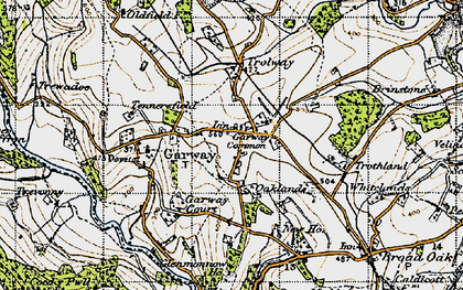 Old map of Garway in 1947