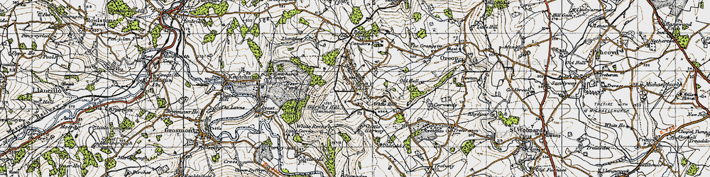 Old map of Garway Hill in 1947