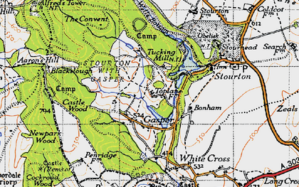 Old map of Aaron's Hill in 1945