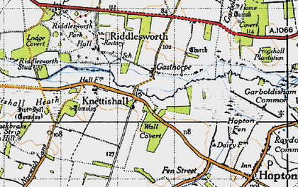 Old map of Angles Way in 1946