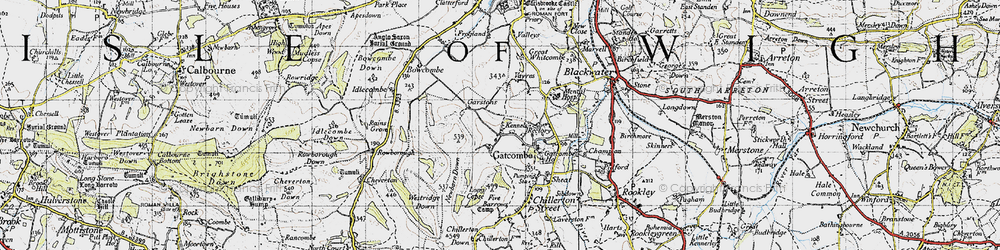 Old map of Gatcombe in 1945