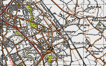 Old map of Gateacre in 1947