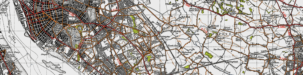 Old map of Gateacre in 1947