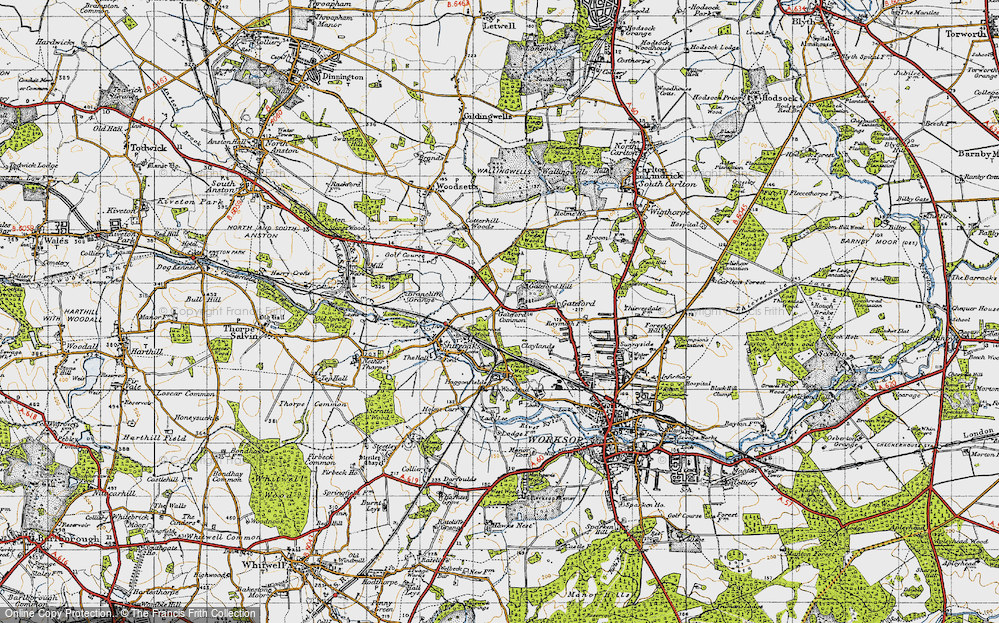 Old Map of Gateford Common, 1947 in 1947