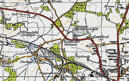 Old map of Gateford Common in 1947