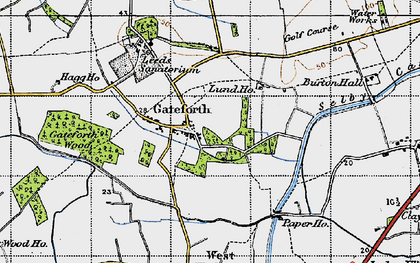 Old map of Gateforth in 1947