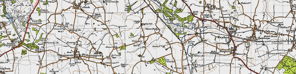 Old map of Gateley in 1946