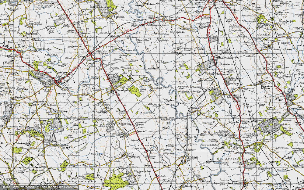 Old Map of Gatenby, 1947 in 1947