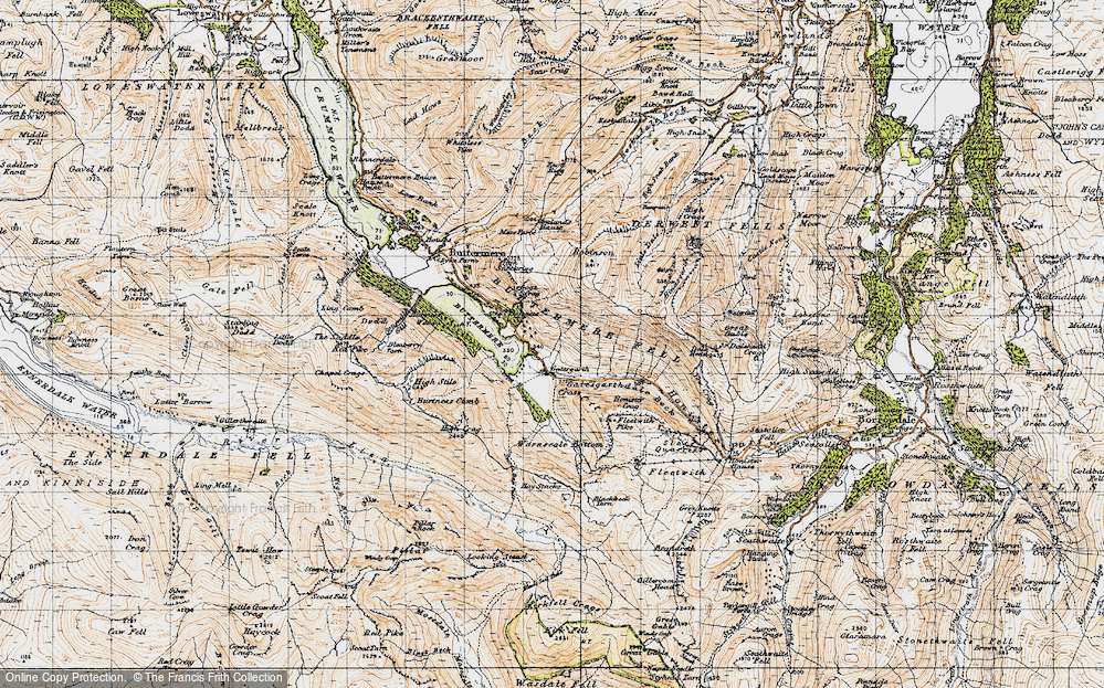 Old Map of Historic Map covering Buttermere Fell in 1947