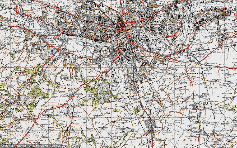 Old Map of Gateshead, 1947 in 1947