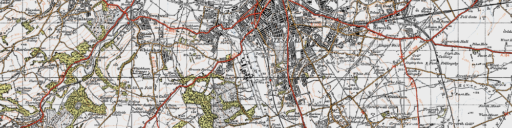 Old map of Gateshead in 1947