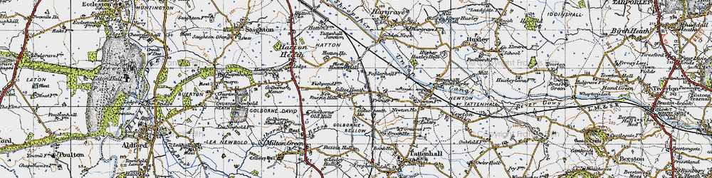 Old map of Hatton Hall in 1947