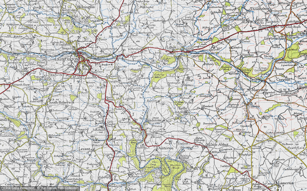 Old Map of Historic Map covering Yeomans in 1946
