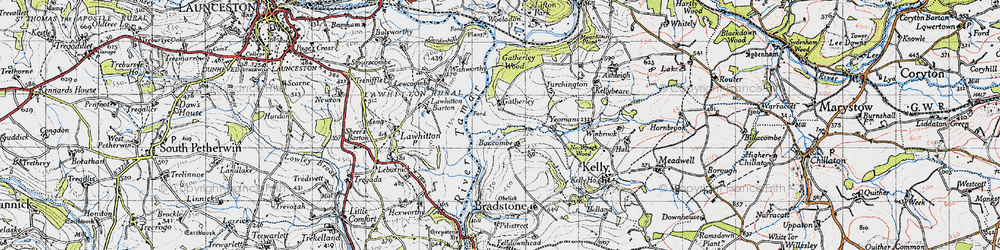 Old map of Bawcombe in 1946