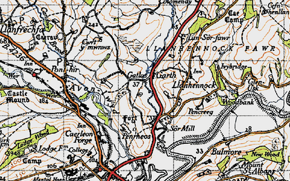 Old map of Gatlas in 1946