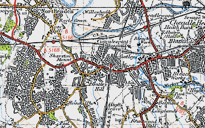 Old map of Gatley in 1947