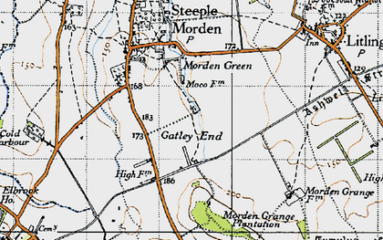 Old map of Gatley End in 1946