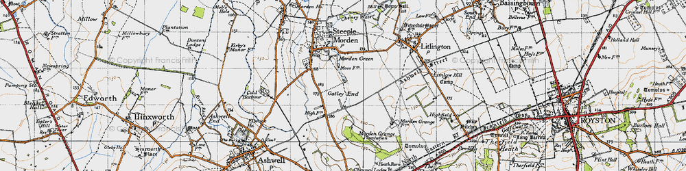 Old map of Gatley End in 1946